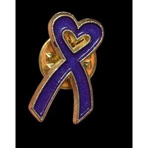 Autism Awareness Purple Heart Ribbon Lapel Pin